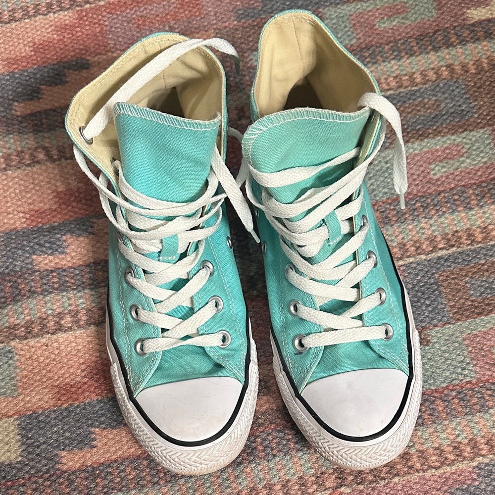 Converse Unisex Turquoise High-Top Sneakers W Sz 8 (M Sz 6) EUC